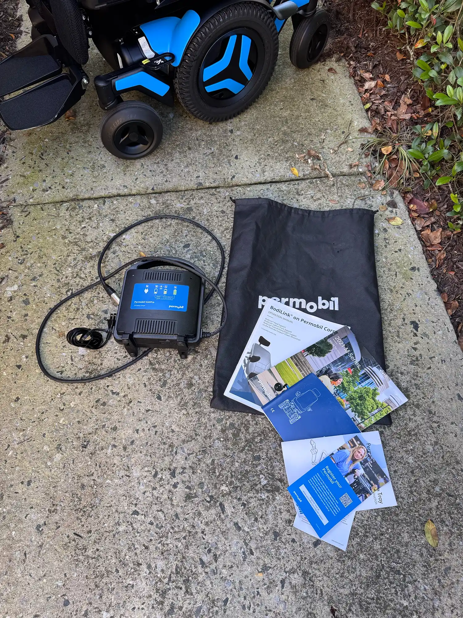 Pre-Owned Permobil M3 charger and accessories